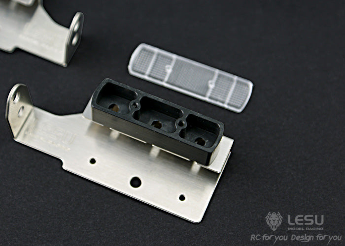 LESU 1/14 Rear Lights Exhaust Box Metal Pedal Second Plate Set ABS Plastic Car Body for RC Tractor Truck DIY Model Part