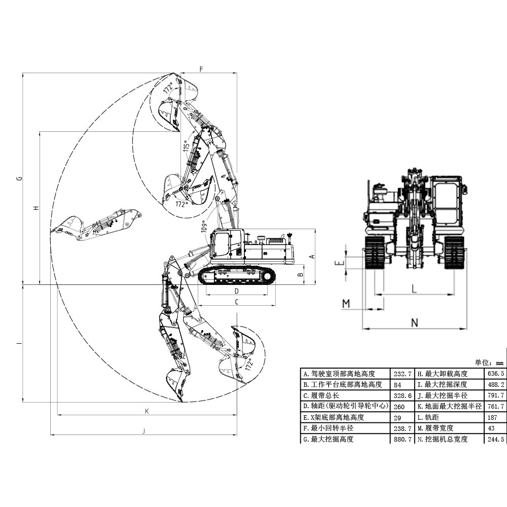 LESU 1/14 RC Hydraulic Tracked Excavator ET36L 3-arms Digger Painted Assembled Model 7-Ways Reversing Valve