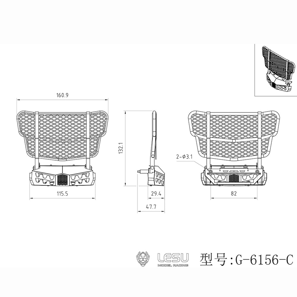 Metal Front Bumper Parts for 1/14 DIY TAMIYA 3363 1851 RC Tractor Truck Radio Controlled Lorry Car 3348 Dumper Model