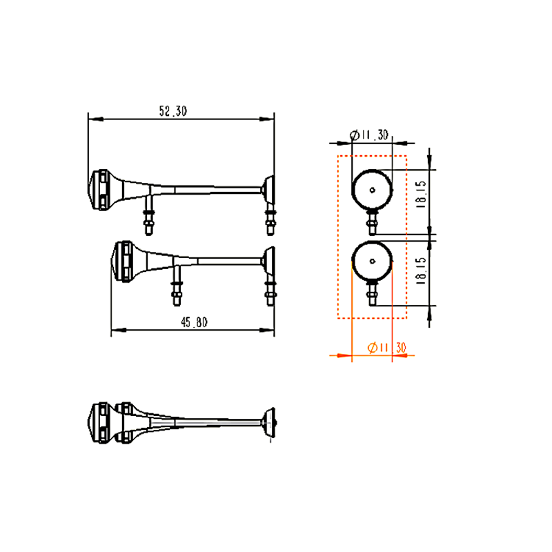 1/14 Scale LESU Metal Whistle Horn Set Spare Part Suitable for Tractor Truck RC 1/14 DIY Radio Controlled Vehicle Car Model