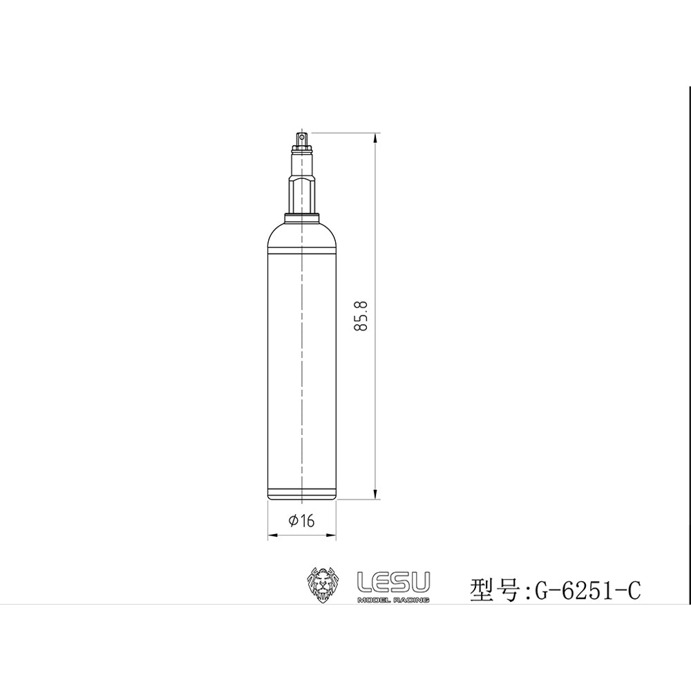LESU Stainless Steel Decoration Tank for 1/14 RC Hydraulic Truck Excavator Car Engineering Vehicle Construction Model