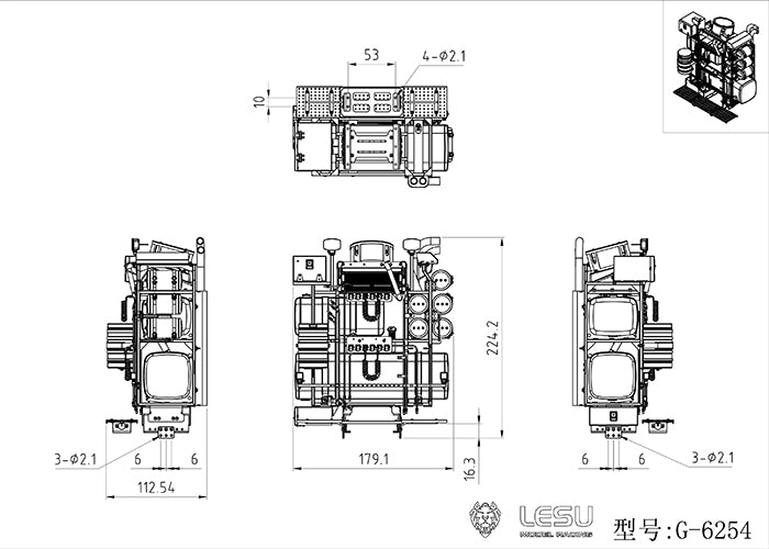 LESU Metal Heavy Equipment Rack for Refit 1/14 TAMIYA RC Tractor Truck DIY Model Unassembled