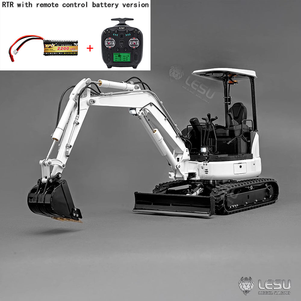 In Stock LESU 1/14 Mini RC Hydraulic Excavator PC30 Metal 6CH Valve Digger Ready To Run ST8 Radio Painted Assembled