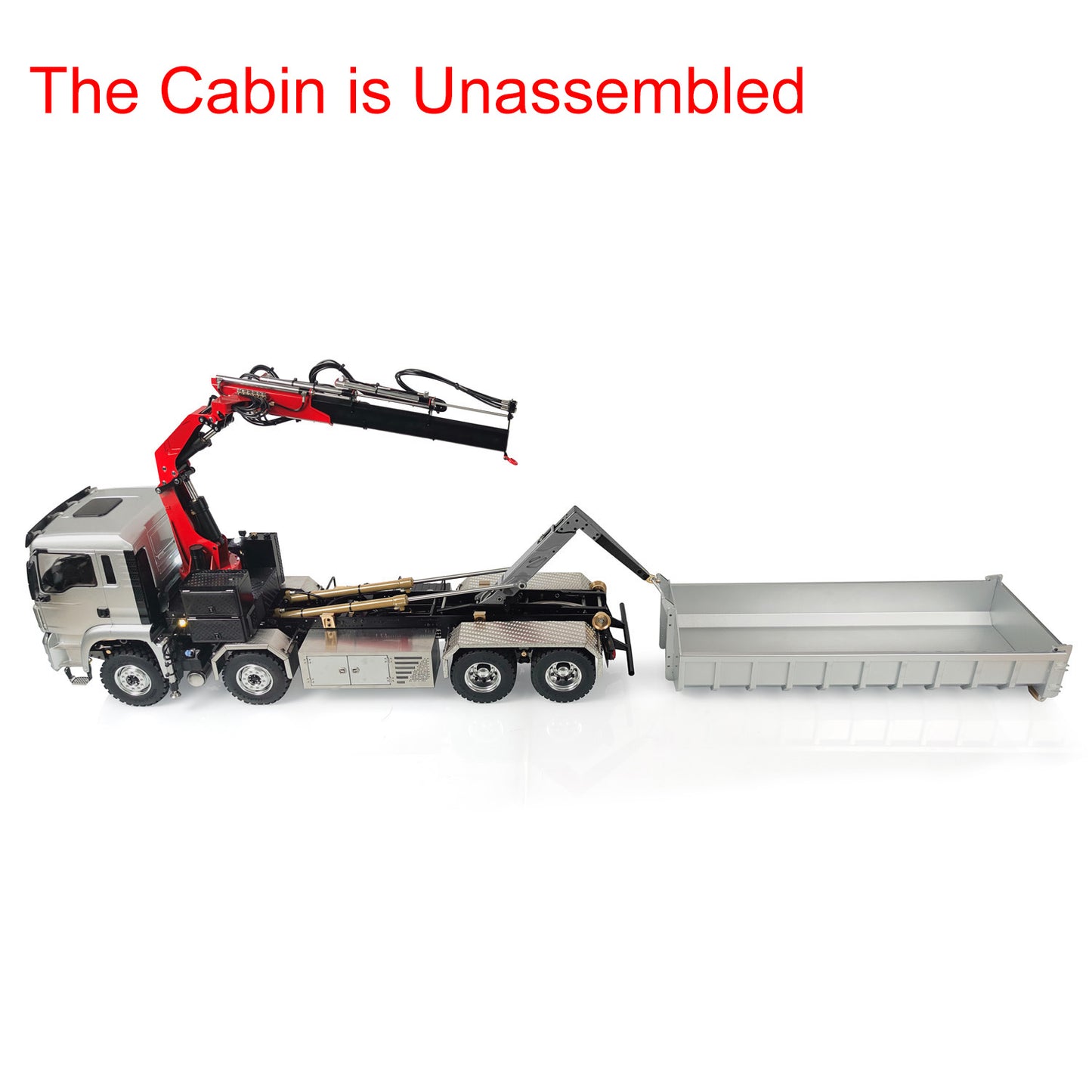 In Stock LESU 1/14 8x8 RC Metal Roll on/off Hydraulic Truck Crane Dumper Tipper W/ Light Sound Motor ESC Radio Battery PL18EV Radio
