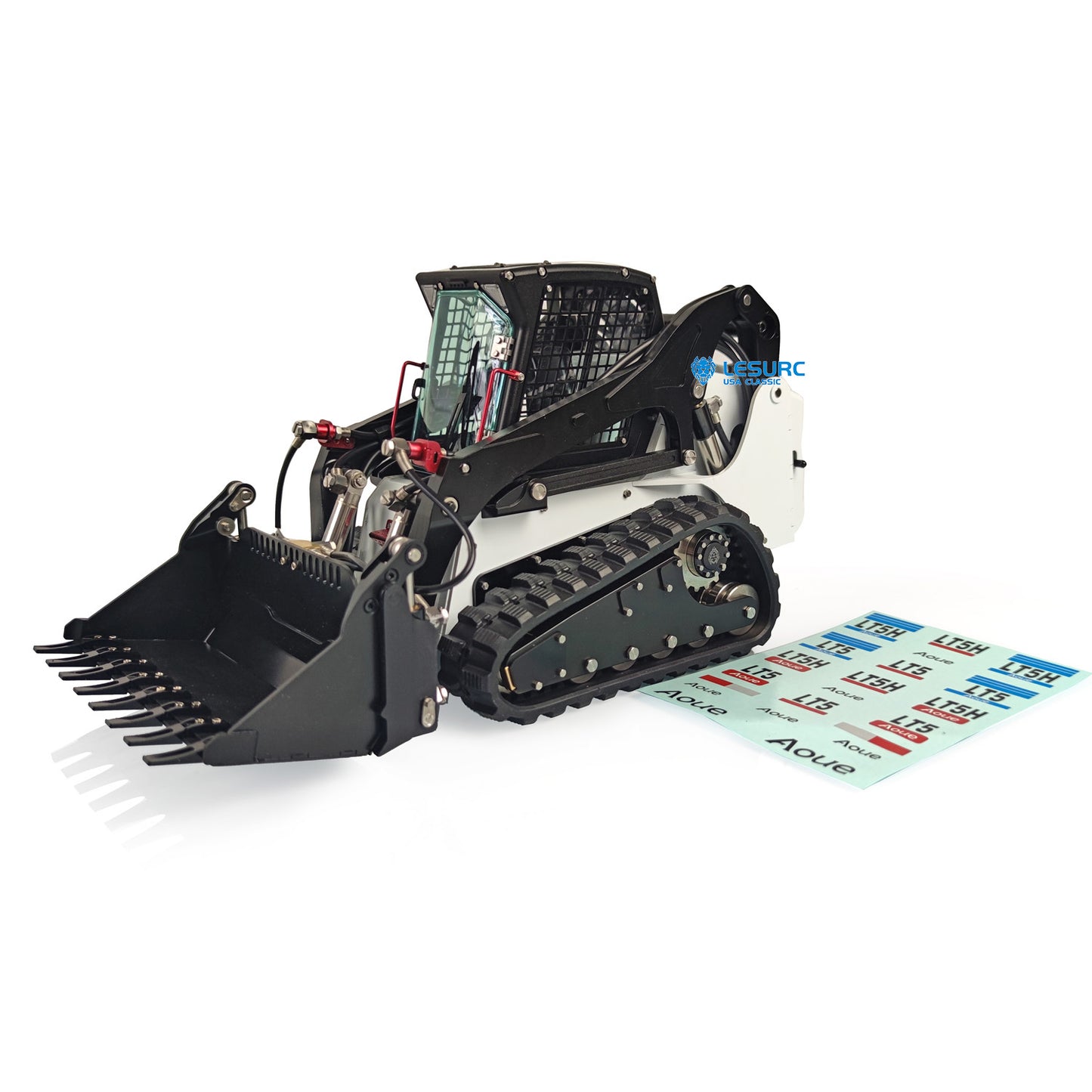 LESU 1/14 Scale Aoue LT5 Metal Hydraulic Tracked Skid-Steer RC Loader DIY Model Lights Motor Servo ESC Accessories Spare Parts