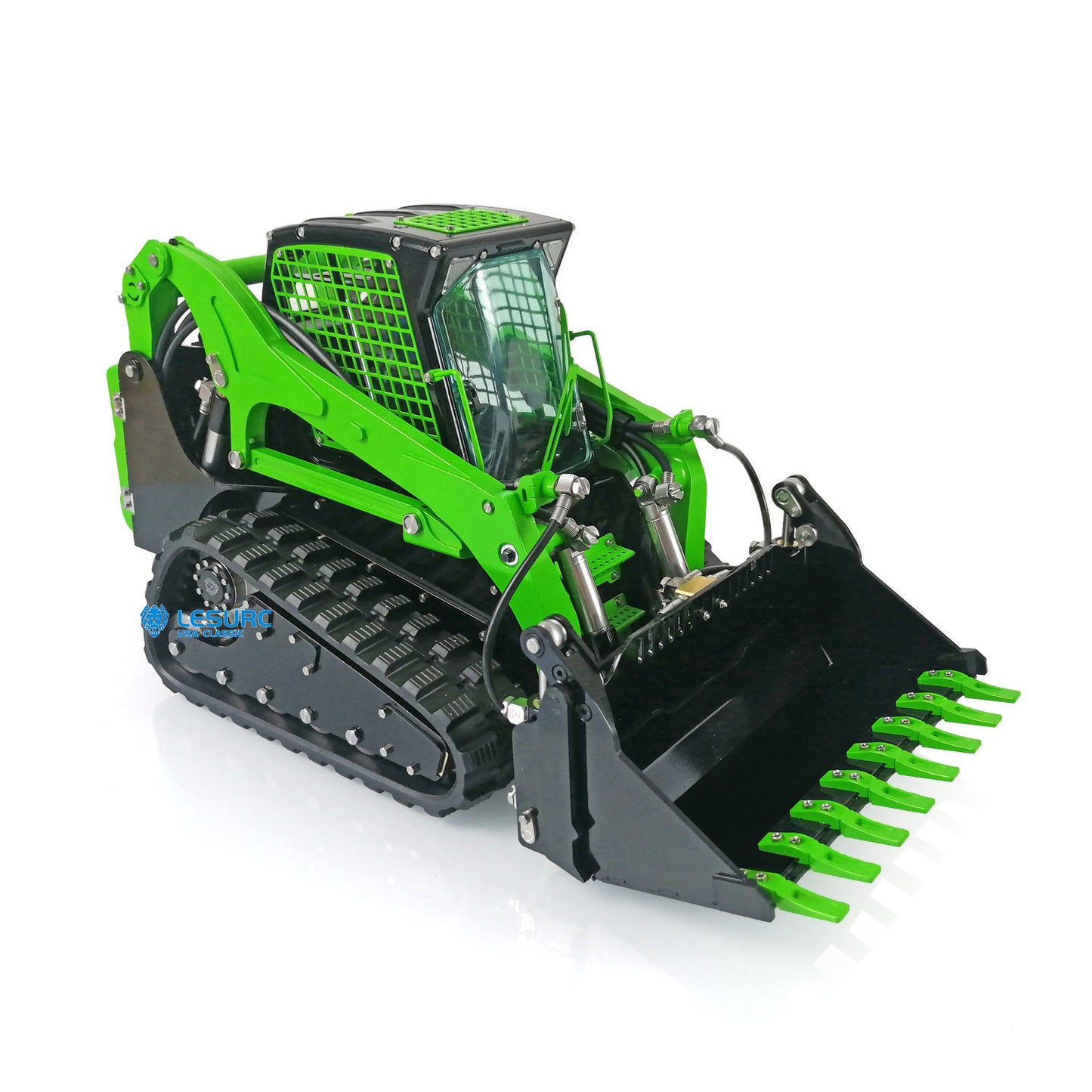 LESU 1/14 Scale Metal Aoue-LT5 Tracked Skid-Steer Remote Controlled Hydraulic Loader Ready To Run Model W/ Sound System Battery