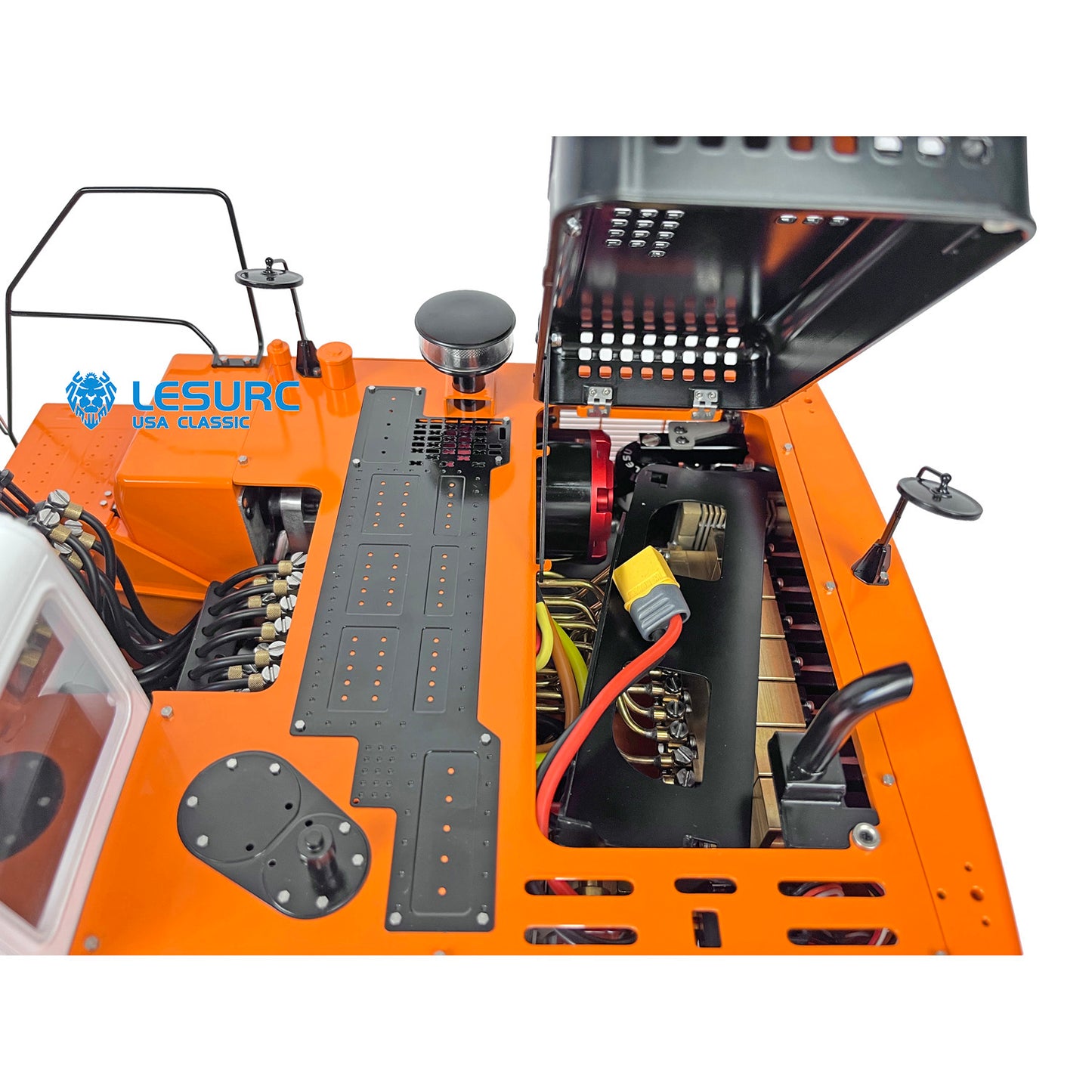 LESU PC360 1/14 Metal RC Excavator B0002 RTR Hydraulic Stainless Steel Digger Light System Grab Grapple Fixed Mount FlySky PL18EV Lite Controller