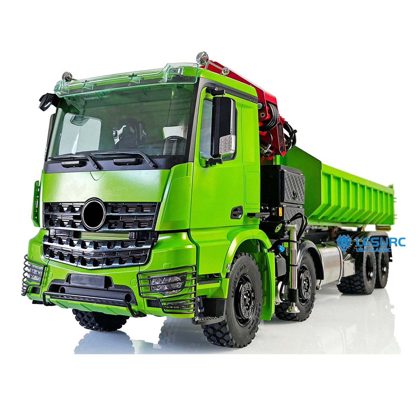 1/14 LESU RC Metal Hydraulic Crane Dumper Tipper Truck 8x8 RTR Electric Dump Car W/ Light Sound ESC Motor PL18EV Radio Battery