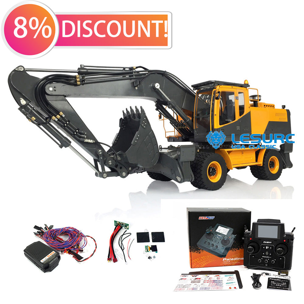 LESU 1 14 RC Metal Hydraulic Wheeled Excavator Aoue ET30H PL18EV Trans LESU RC USA