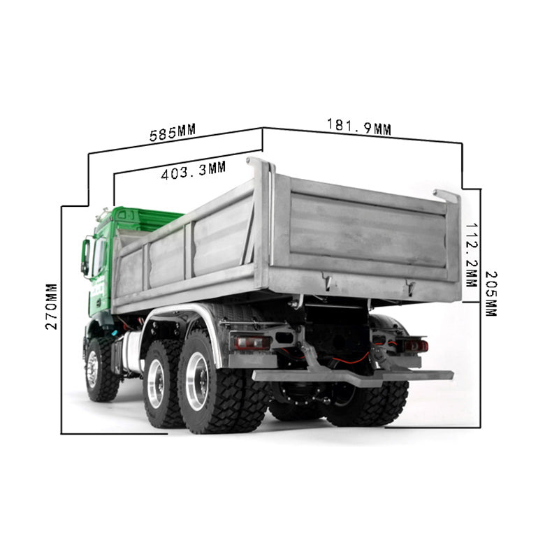 LESU 1/14 Remote Controlled 3363 3348 6*6 Dumper Truck Construction Vehicle Hydraulic System Motor Sound Light System Servo ESC