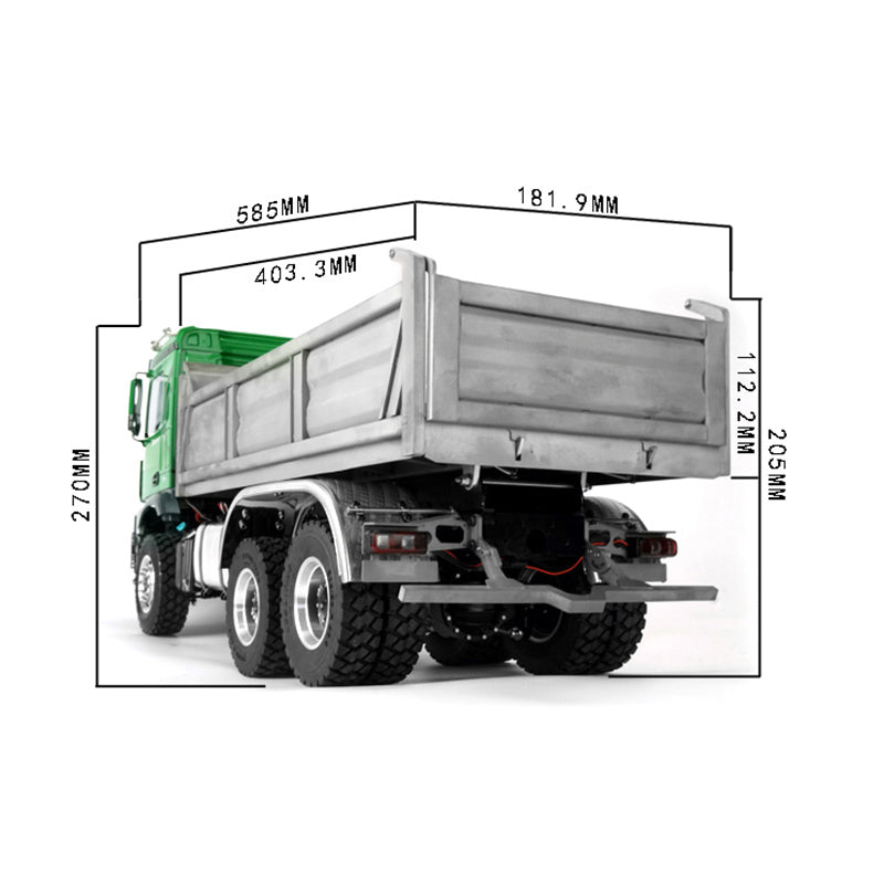 LESU 1/14 Remote Control 3363 3348 6*6 Dumper Truck Construction Vehicle Hydraulic System Motor Sound Light System Servo ESC