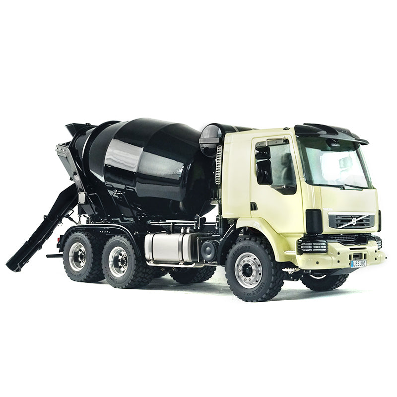 LESU 1/14 6x6 Metal Remote Controlled Unpainted Concrete Car Mixer Truck Construction Vehicle Model Light Sound System Servo ESC