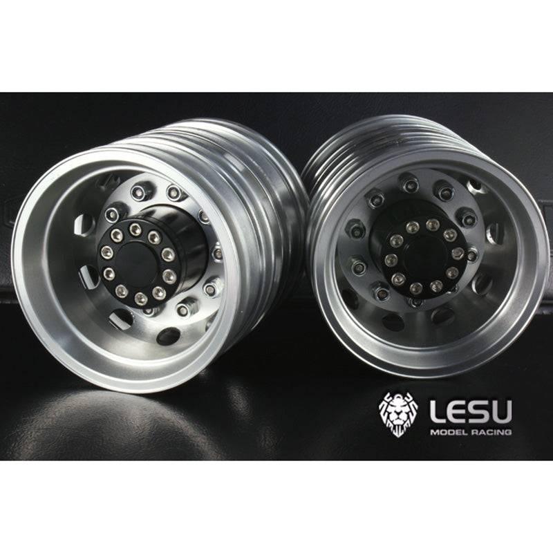 LESU 2PCS Rear Wheel Metal Hub Hexagon DIY Spare Part Suitable for Model Radio Controlled Tractor Truck 1/14 RC Car Model
