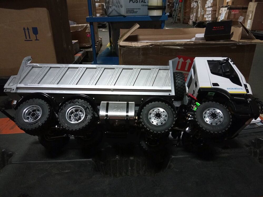 Free Shipping Second Hand US Stock 1/14 LESU 8X8 Hydraulic RC Dumper Trucks RTR Remote Control Dump Car I6S Radio Differential Lock Axles Chassis