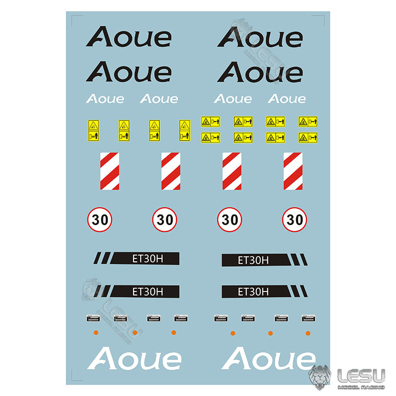 Spare Parts Metal Front Shovel Metal Cabin Roof Safety Net Decal For 1/14 LESU Aoue ET30H Hydraulic RC Wheeled Excavator Model