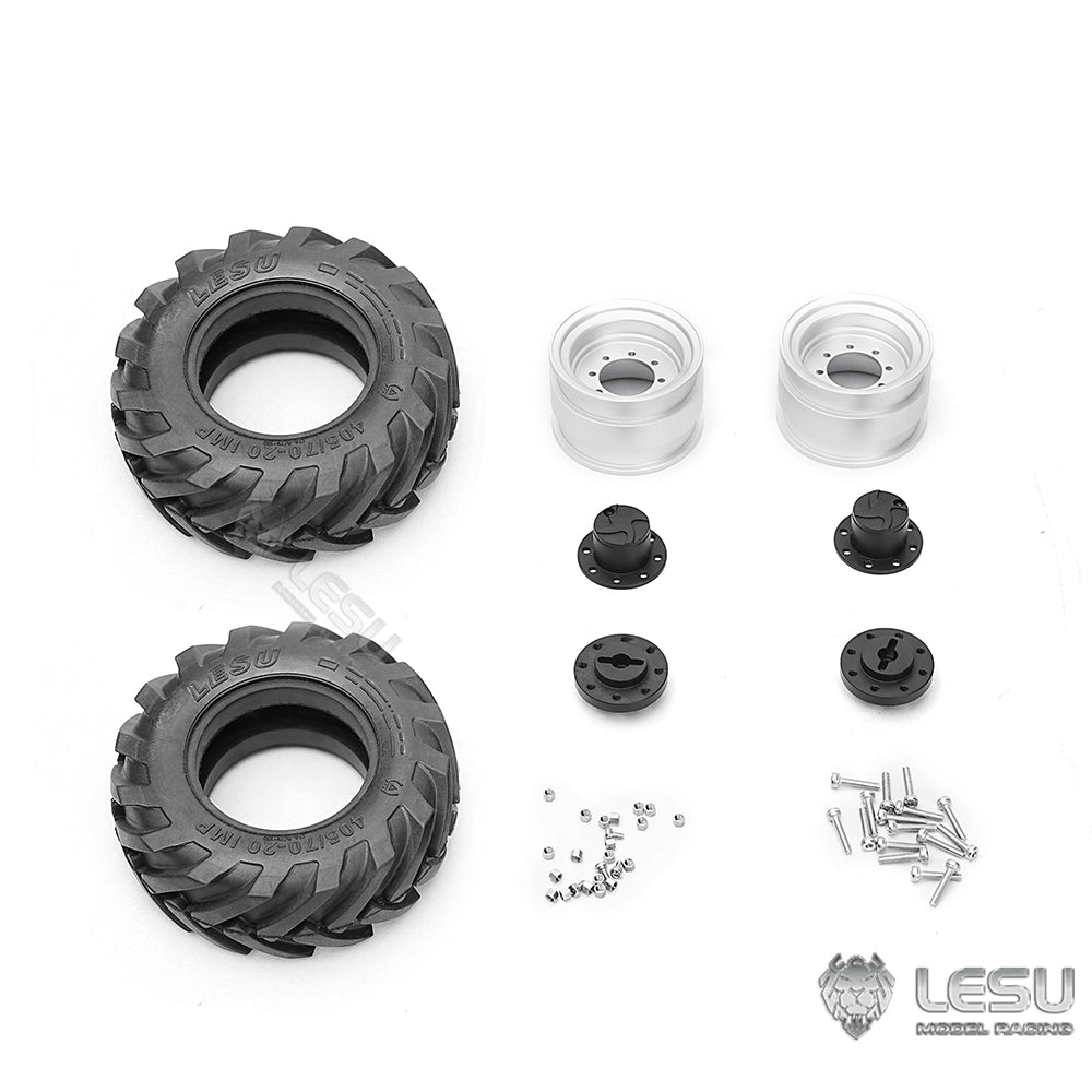 1Pair Rubber Tire Tyre Wheel for LESU 1/14 RC Hydraulic Loader AOUE MCL8 AT1050 6MDX Radio Control Tipper DIY Dump Truck Model Car
