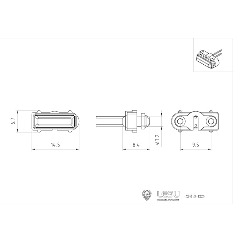 US STOCK US STOCK 1/14 LESU Side Skirts Light LED Lamp Suitable for TAMIYA DIY Spare Part Tractor Truck Radio Controlled Trailer Model