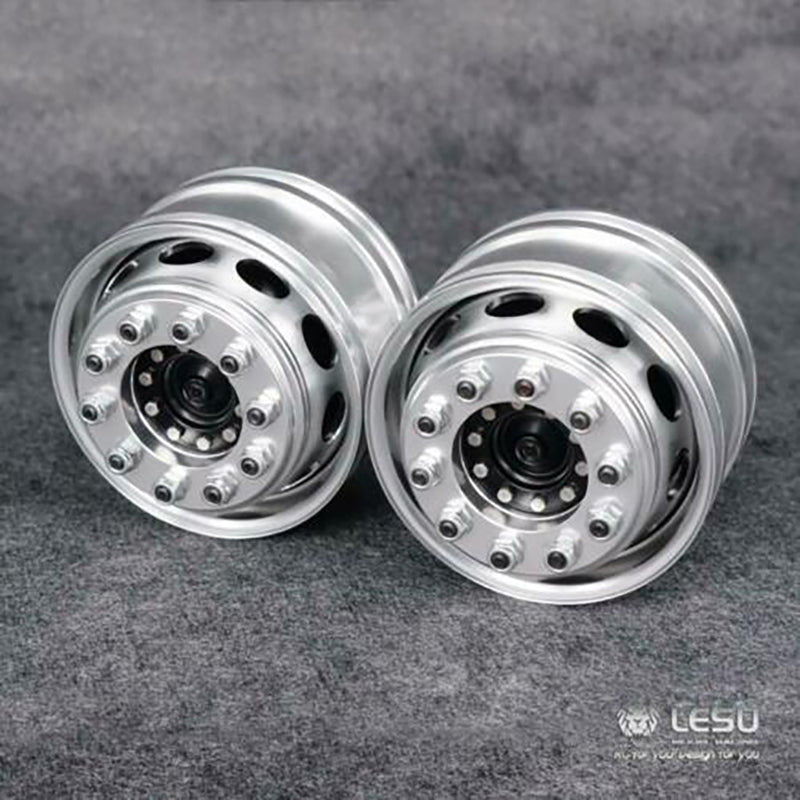 LESU 1/14 Scale Black Front Wheel Metal Hub DIY Upgrade Part Suitable for RC Tractors Truck Dumper Vehicle Model Accessory