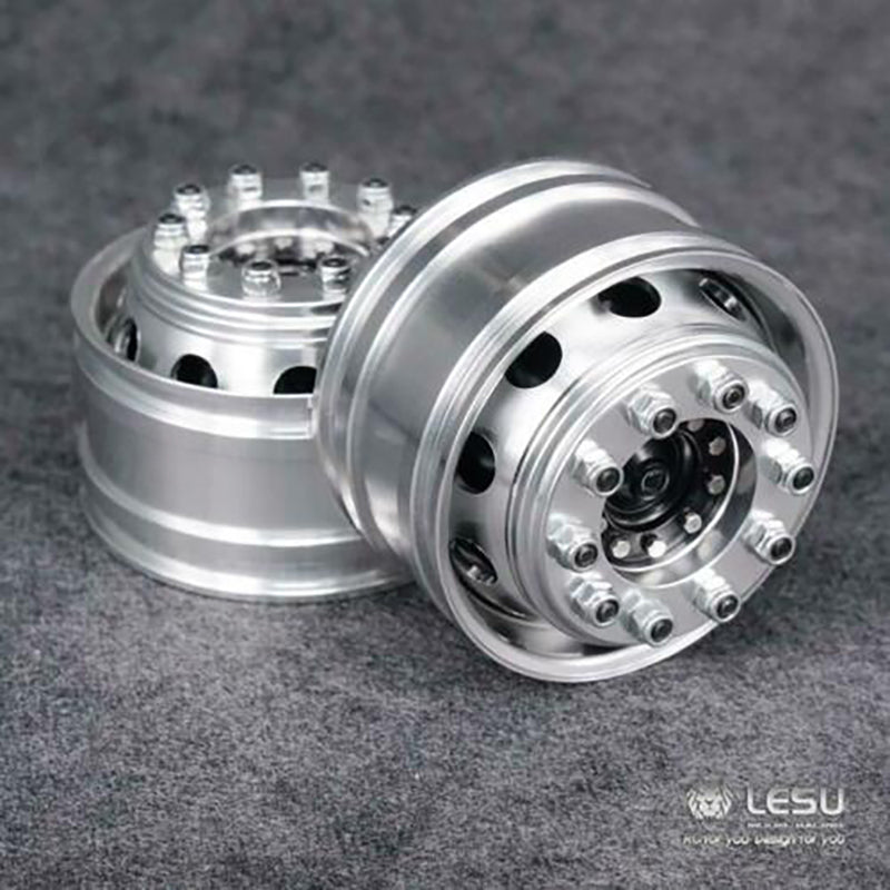 LESU Metal Front Wheel Hub of Powered Unpowered Axles for Tractor Truck 1/14 RC Dumper Trailer Tipper Cars Spare Part