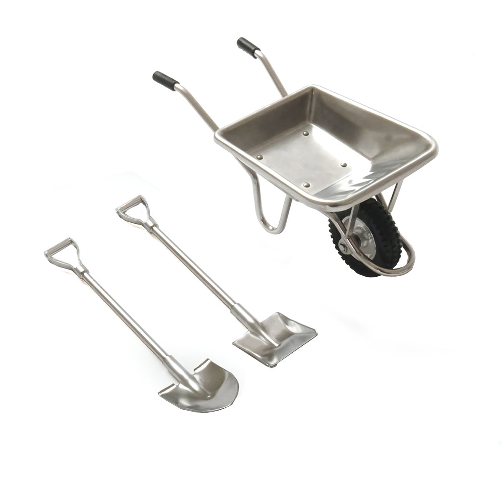LESU 1/14 Metal Spade Wheelbarrow Model Set for RC Engineering Vehicle Truck Car RC Truck Simulation Ornament