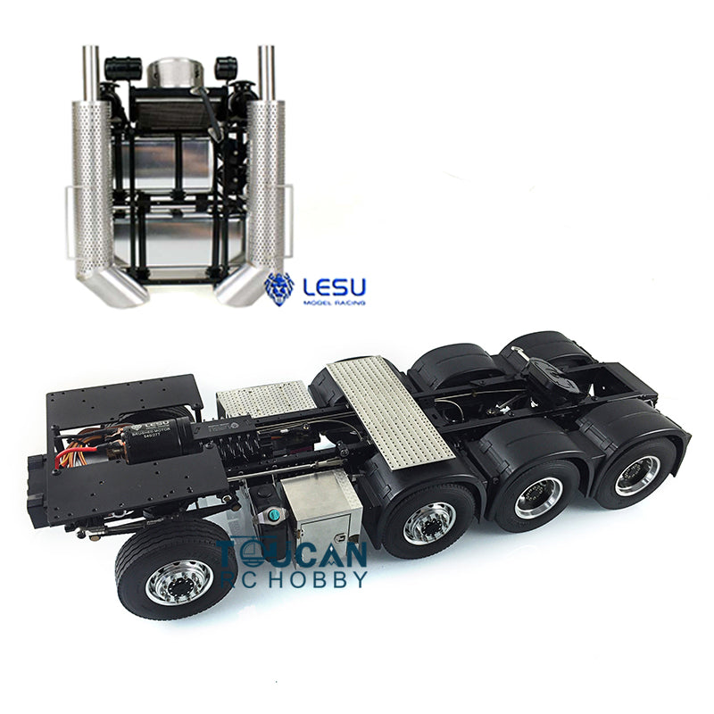 LESU 1/14 8*8 Heavy-duty Metal Chassis Radio Control Highline Tractor Truck 56348 3363 1851 Model W/ 3 Speed Gearbox Servo Motor