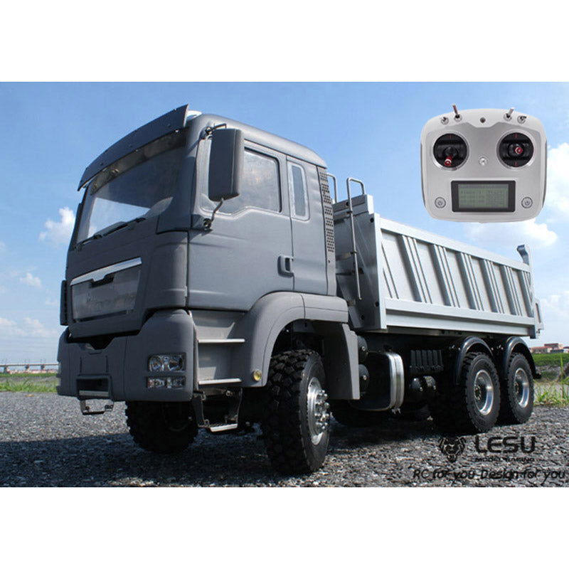 LESU 1/14 Hydraulic Painted RC Dumper Tipper For 8*8 Truck Model W/ Motor ESC Servo Bucket Light Sound W/O Battery