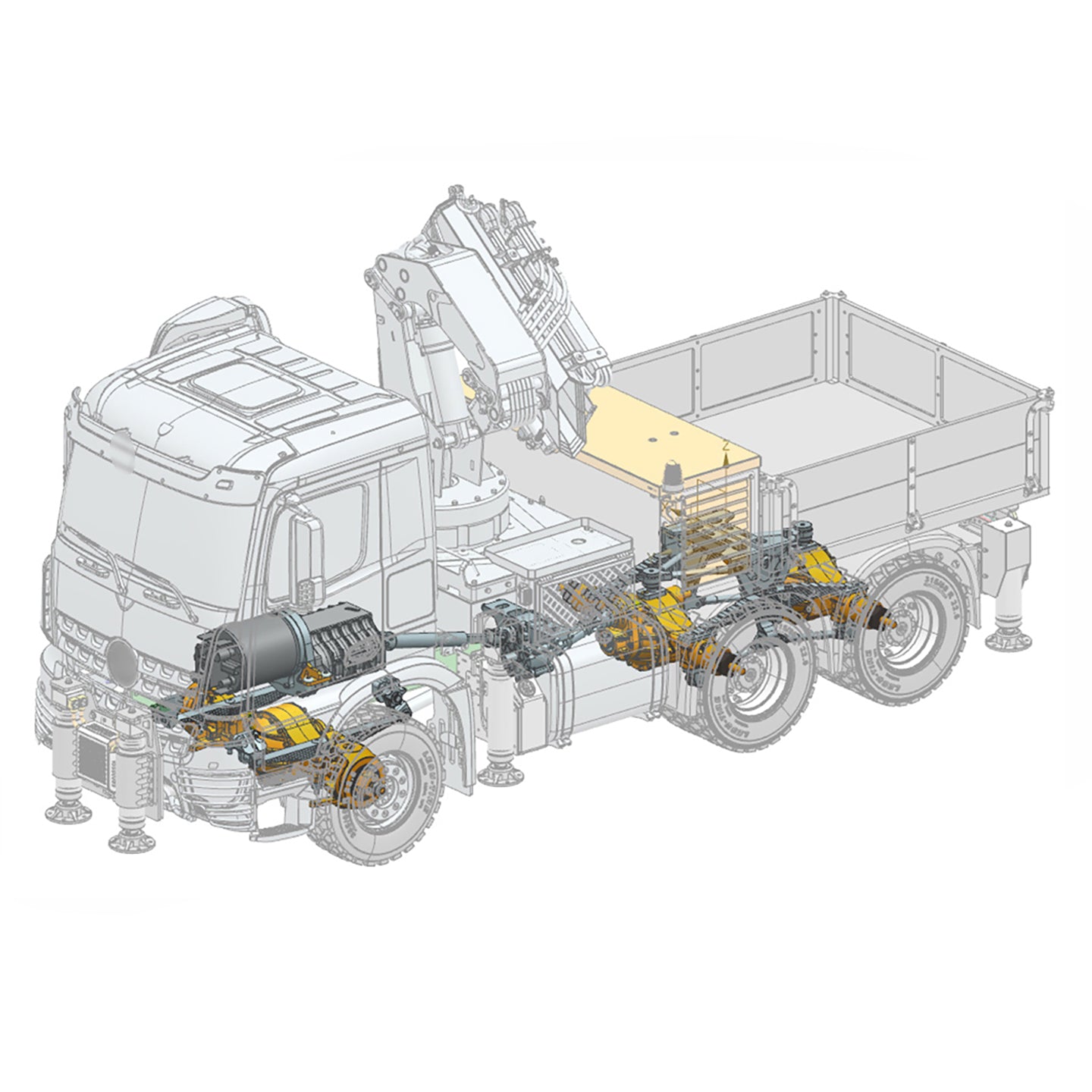 LESU 3363 1/14 Metal RC Hydraulic Crane Truck 8X8 Axle Diff Lock 3Speed Remote Control Lorry 7CH Valve 6 Outriggers Light Sound
