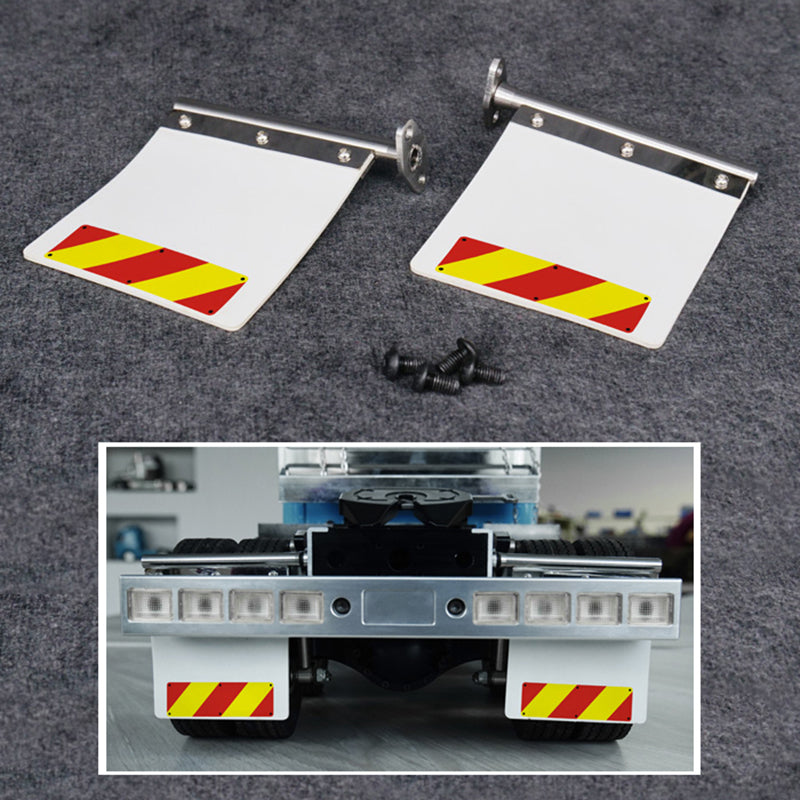 LESU Metal Rear Mud Plate Rubber Mudguard for 1/14 Tamiya Knight RC Truck Tractor Car Model