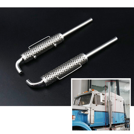 US STOCK LESU 1/14 RC Model 1pair Metal Chimney Remote Control Construction Vehicle Model Parts for DIY TAMITA Car Truck