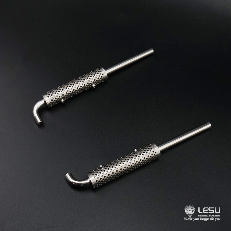 LESU 1/14 Scale 1pair Metal Chimney Spare Part Suitable for TAMITA DIY American Car Radio Control Truck RC Vehicle Model Accessory