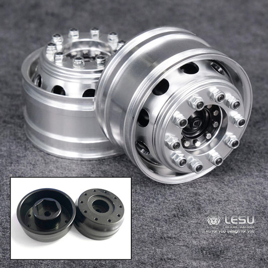 LESU Metal Front Wheel Hub of Powered Unpowered Axles for Tractor Truck 1/14 RC Dumper Trailer Tipper Cars Spare Part