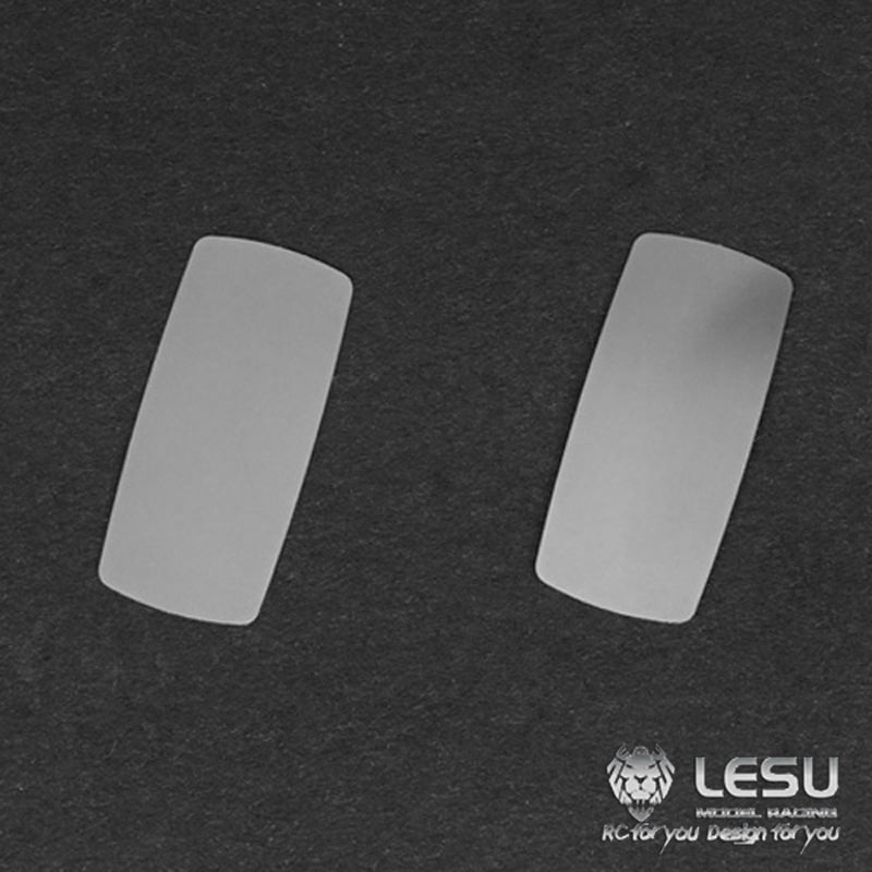 1Pair Metal Rearview Mirror Lens Stainless Steel Spare Parts Accessory for LESU 1/15 Scale Loader RC Truck Car Model DIY