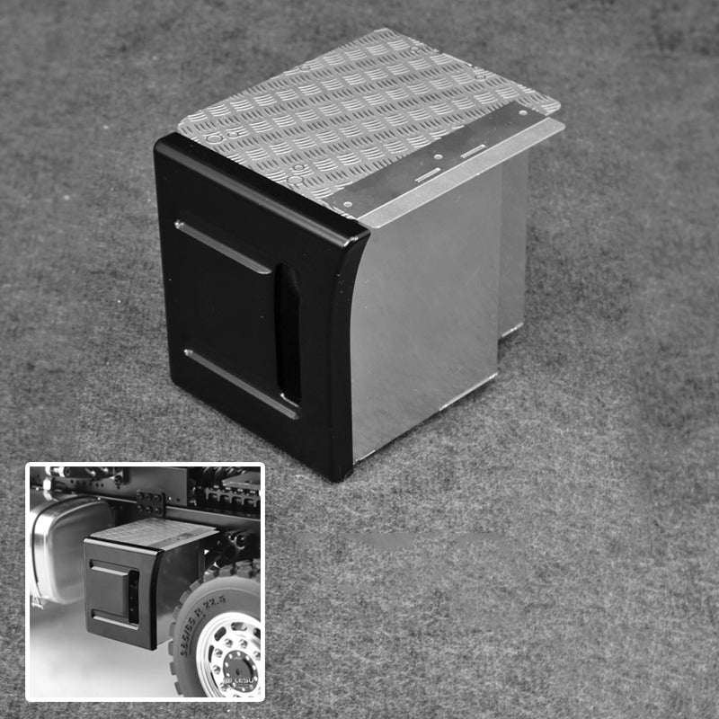 LESU 1/14 Scale Metal Spare Parts Exhaust Box Toolbox Suitable for Radio Controlled Tractor Truck Model RC Cars Accessory