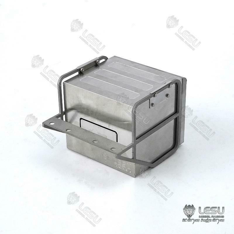 LESU Metal Exhaust Box Chimney Toolbox Air Filter Aircleaner Bumper for 1/14 Upgrade Part RC Tractor Truck DIY Cars Model