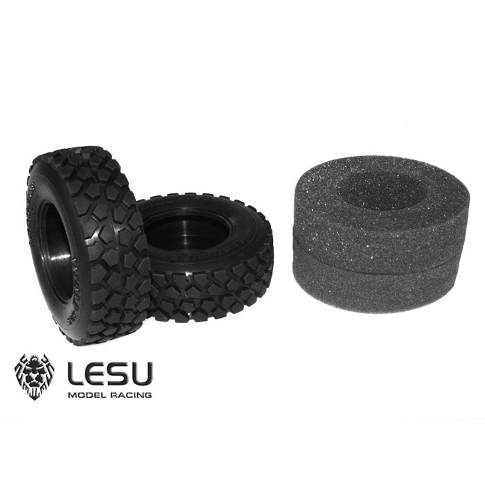 1Pair LESU Upgraded Rubber Tires A B C D for 1/14 Radio Controlled Tractor Truck Model DIY Car Spare Parts Replacements