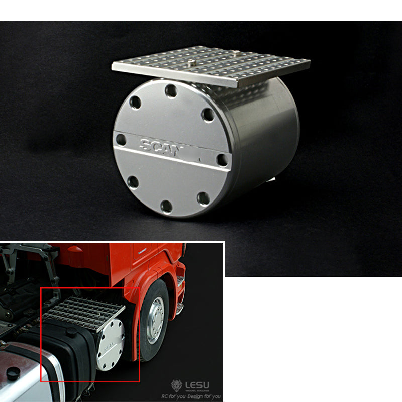 LESU Air Discharge Metal Box Urea Tank ToolBox DIY Spare Part Suitable for 1/14 R620 R470 RC Tractor Truck Vehicle Cars