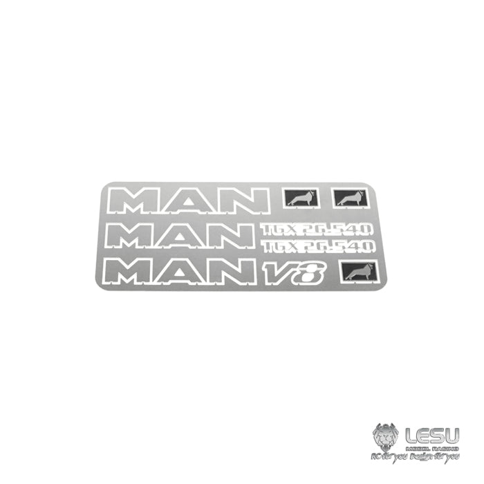 LESU Spare Part Metal DIY Transom Window Trims Logo Suitable for 1/14 Scale RC Cars Radio Controlled Tractor Truck Dumper