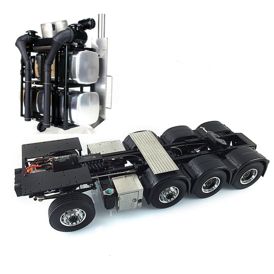 LESU 1/14 8*8 RC Tractor Truck 3363 Heavy-duty Metal Chassis Model DIY RC Cabin W/ 3 Speed Gearbox Servo Equipment Rack