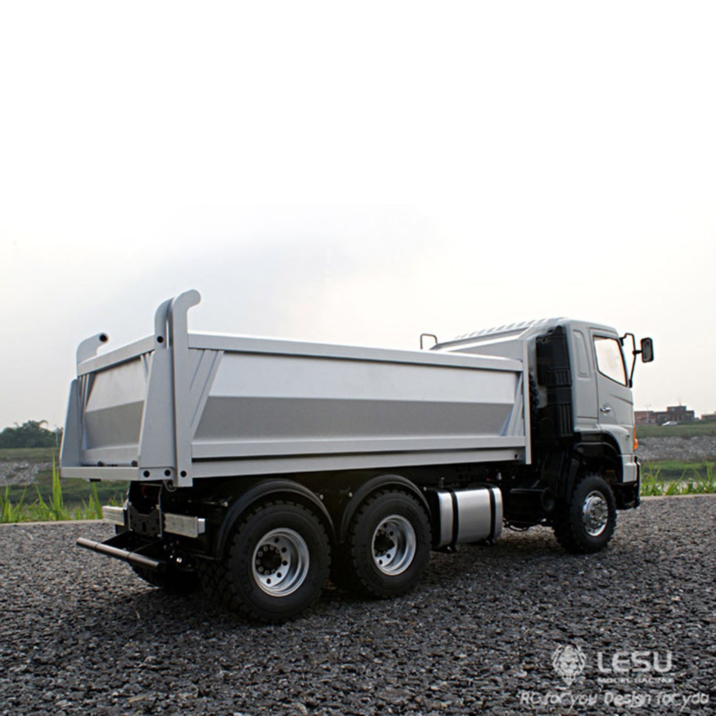 LESU Remote Control Metal 1/14 700 6*6 Tractor Truck Dumper RC Engineering Vehicle Car Model With Motor Light Sound System