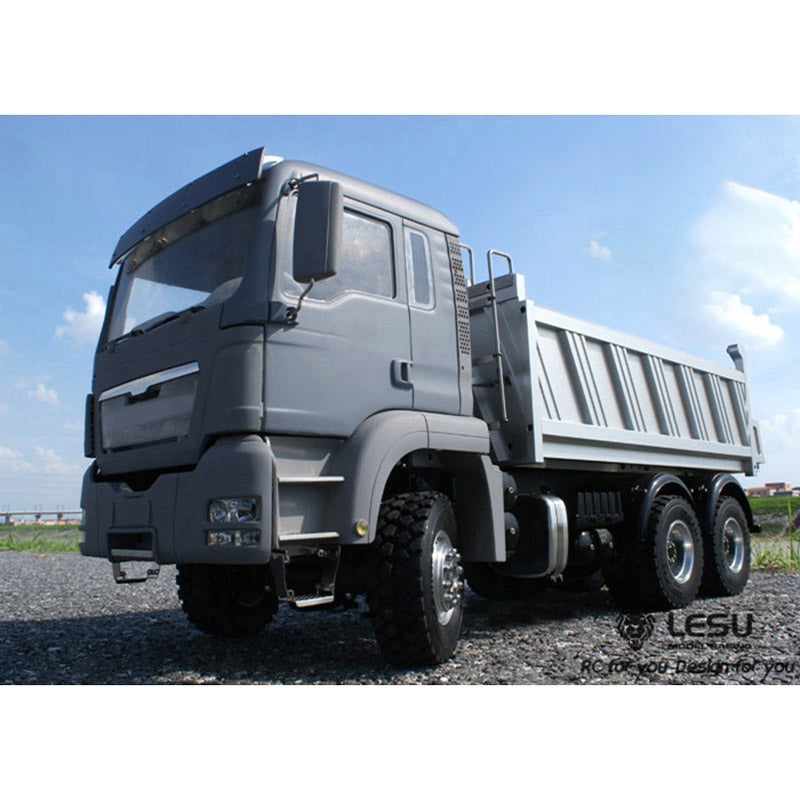 LESU TGS Cabin 1/14 Metal 8x8/6x6 RC Hydraulic Dumper Truck Tipper Vehicle 2 Speed High Torque Gearbox Sound Light System for RC Model Enthusiasts
