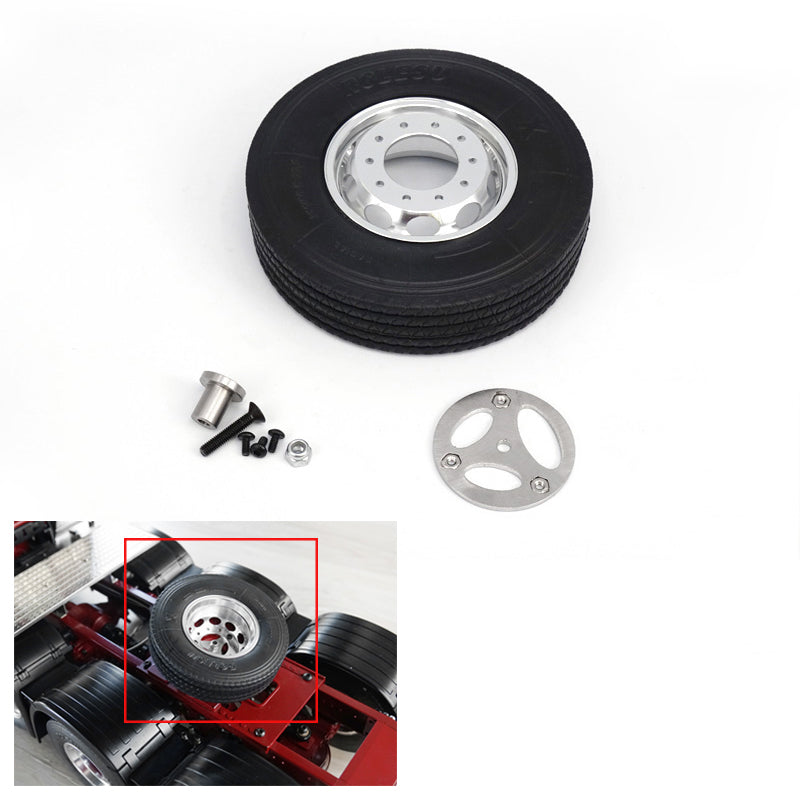 LESU Spare Tyre Holder Air Conditioner Metal Hook Winch DIY Part Suitable for RC 1/14 Tractor Truck Radio Control Car Model