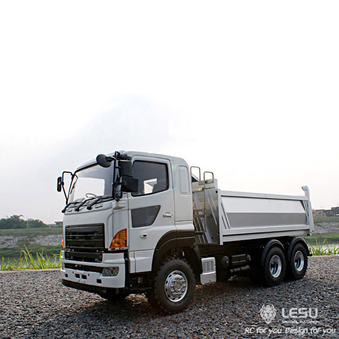 LESU Remote Control Metal 1/14 700 6*6 Tractor Truck Dumper RC Engineering Vehicle Car Model With Motor Light Sound System
