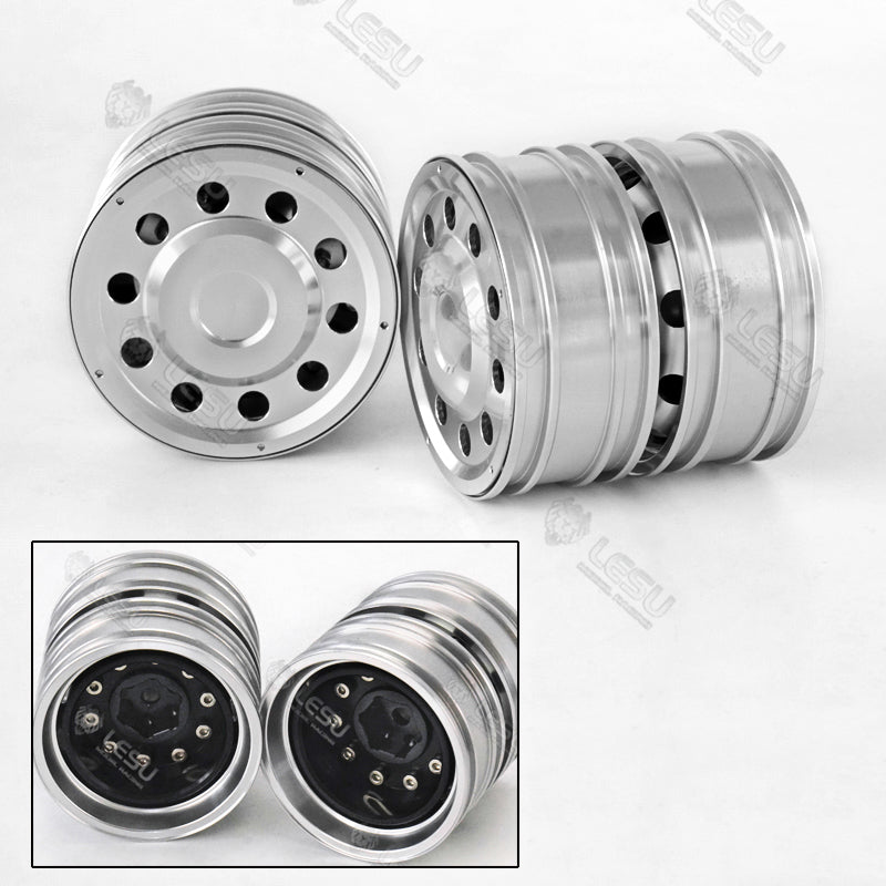 LESU Rear Wheels Metal Hubs for Dumper Tractor Truck Car 1/14 Scale Radio Controlled Car Replacements Spare Parts