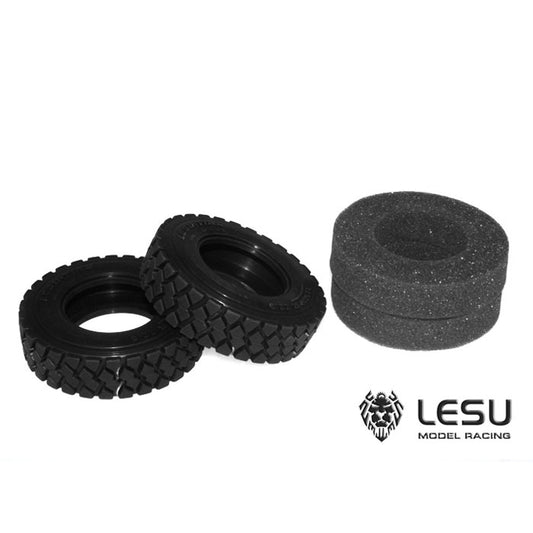 1Pair LESU Upgraded Rubber Tires A B C D for 1/14 Radio Controlled Tractor Truck Model DIY Car Spare Parts Replacements