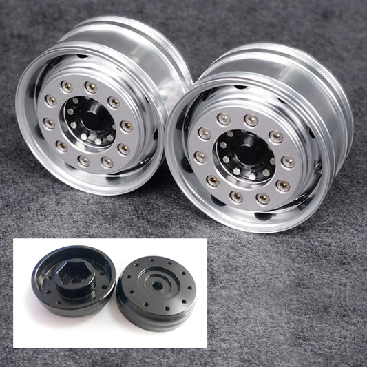 Front Wheel Metal Hub Bearing Hexagon Brake Suitable for 1/14 Scale LESU Power Unpowered Axle Model RC Tractors Truck Part