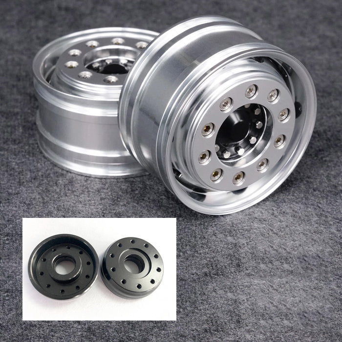 Front Wheel Metal Hub Bearing Hexagon Brake Suitable for 1/14 Scale LESU Power Unpowered Axle Model RC Tractors Truck Part