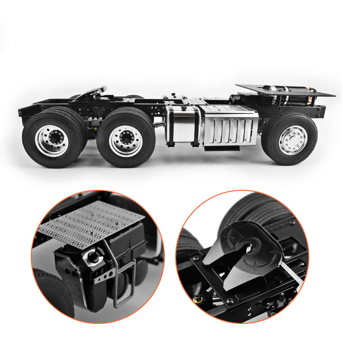LESU 6x6/6x4 Metal Chassis 20130016-A/B with 2 Speed Transmission for 1/14 DIY TAMIYA 3363 1851 Tractor Truck Model Spare Part