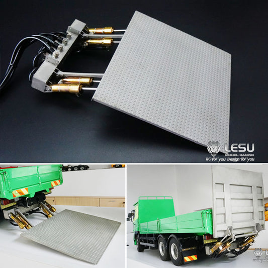 In Stock LESU Metal Hydraulic Tail Plate Lifting Board Wagon W/O Pump Oil Tank Suitable for RC Truck 1/14 Radio Control DIY Tractor