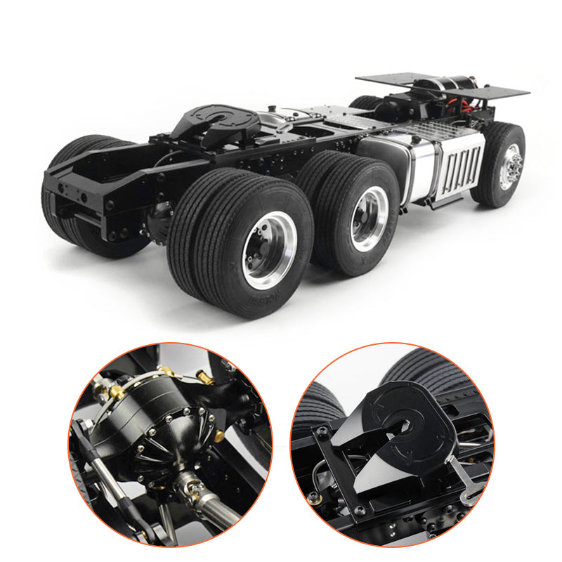 LESU 1/14 6*6 RC Tractor Truck Parts Metal Chassis for Radio Controlled Tractor Truck 3363 1851 Truck High Roof Model Refit