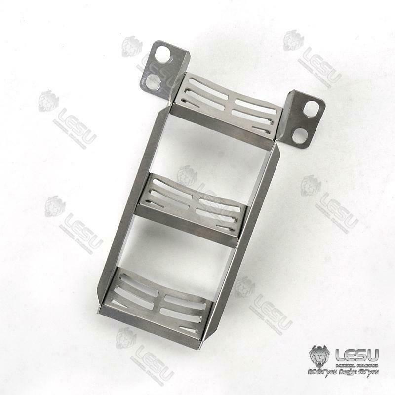 LESU Metal Smoke Exhaust Pipe Elevator Fixed Electronic Wire Rack Spotlight Toolbox for 1/14 FH12 Tractor Truck Radio Control Cars